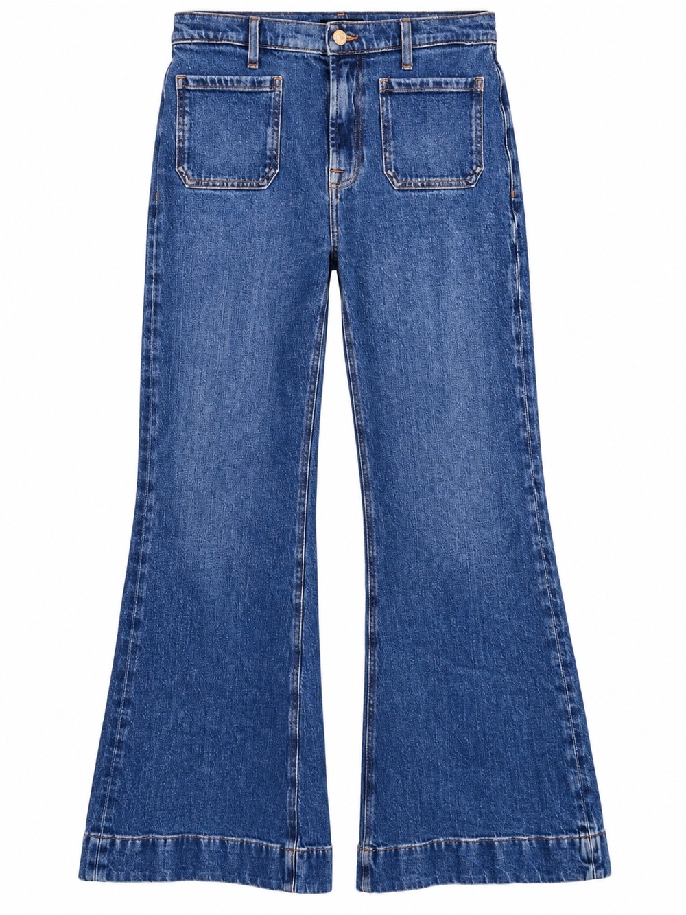 7 For All Mankind Modern Dojo Jeans 28 Blue Wide Leg Flare 70s Boho Y2K